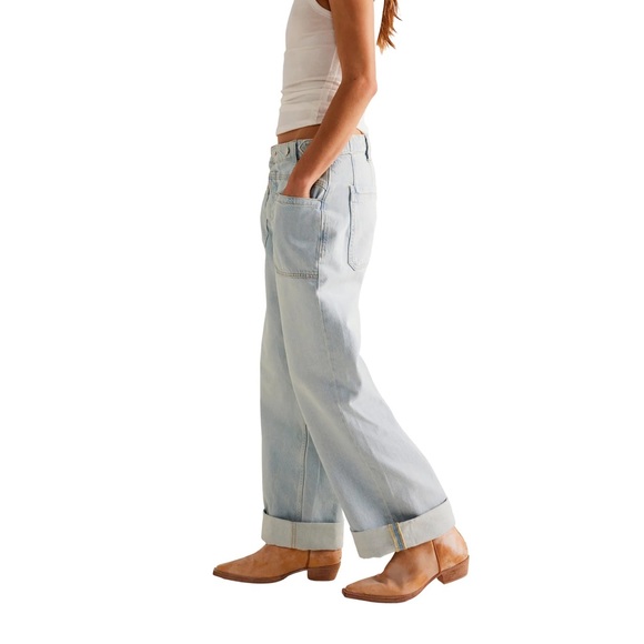 We The Free Palmer Cuffed Jeans in Daydream Blue - Picture 3 of 4